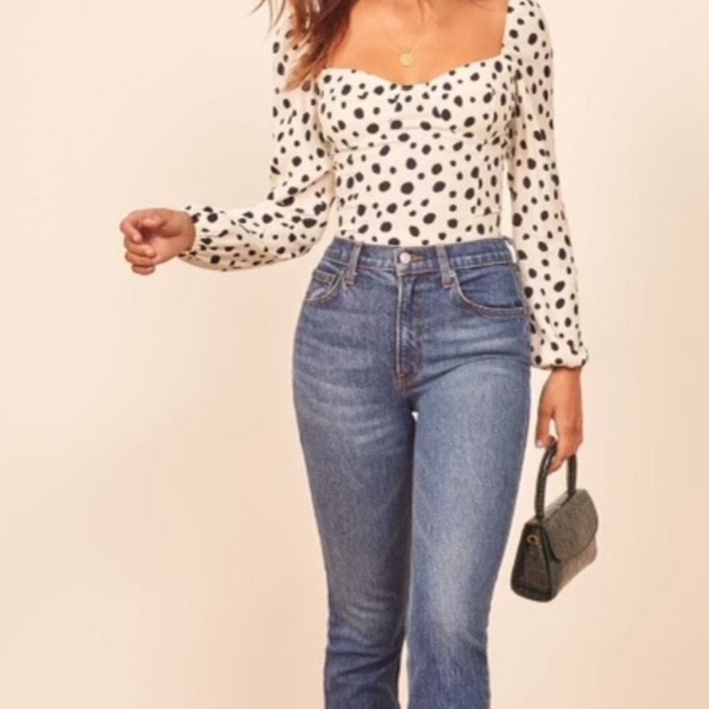 Reformation Snow Leopard Blouse